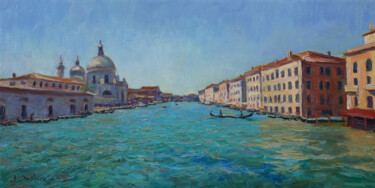 The Sunny Day In Venice. Original Impasto Oil Painting Painting titled "The Sunny Day In Ve…" by Nikolay Dmitriev, Original Artwork, Oil Mounted on Wood Stretcher frame