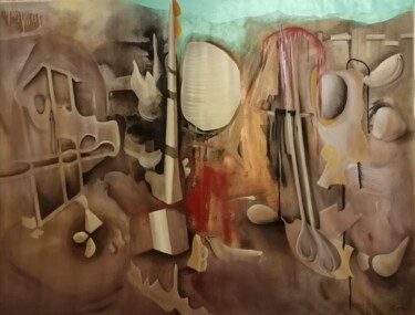 「GOTIBACO」というタイトルの絵画 Stefano Mazzoliniによって, オリジナルのアートワーク, オイル