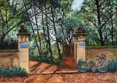 Peinture intitulée "Retour de promenade" par Pascale Harnisch, Œuvre d'art originale, Huile