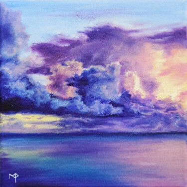 Sweet sky. Landscape with sea and clouds. Картина под названием "Sweet sky. Landscap…" - Marie Faleeva, Подлинное произведение искусства, Масло
