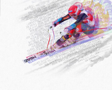 Bode Miller & Statistics 绘画 标题为“Bode Miller & Stati…” 由Tony Rubino, 原创艺术品, 丙烯 安装在木质担架架上