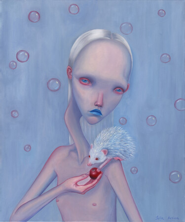 제목이 "Hedgehog"인 미술작품 Julia Kuzina로, 원작, 기름 나무 들것 프레임에 장착됨