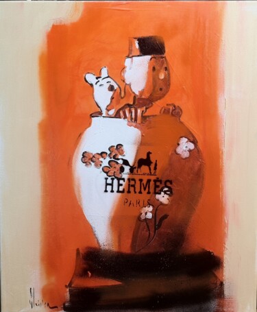绘画 标题为“Tintin et le vase H…” 由Dominique Kleiner, 原创艺术品, 丙烯