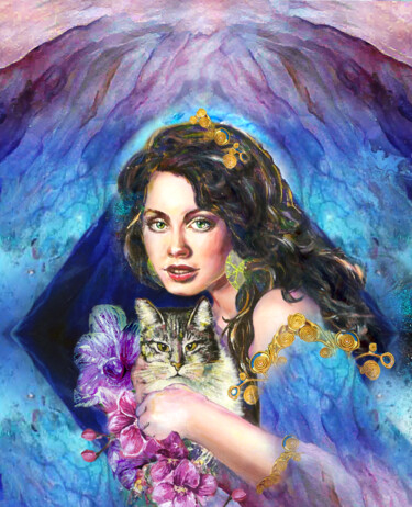Digital Arts titled "Sarah Brightman. Di…" by Liudmila Ménager, Original Artwork, Digital Painting