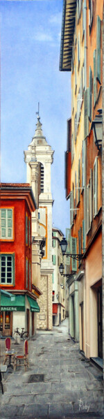 绘画 标题为“Rue Sainte Réparate” 由Claude Ruby, 原创艺术品, 油