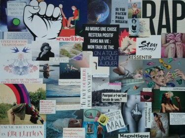 Collages titled "La valse des contre…" by Marion Revoyre, Original Artwork, Collages