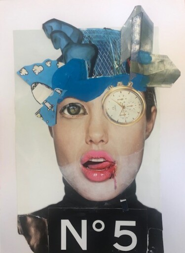 Collages getiteld "Angelina" door Nikv, Origineel Kunstwerk, Collages
