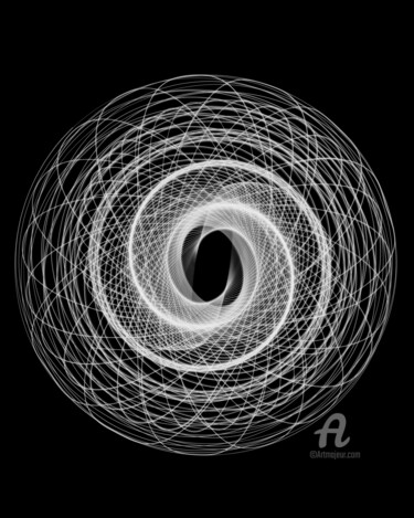Photography titled "Lichtkreis63_swFin" by Gerhard Bumann, Original Artwork, Analog photography