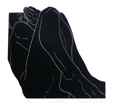 Printmaking titled "Skrycie" by Luiza Kasprzyk, Original Artwork, Linocuts
