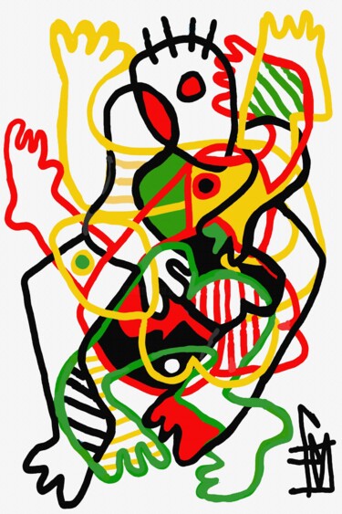 数字艺术 标题为“empoignade” 由Franck Vidal, 原创艺术品, 数字油画