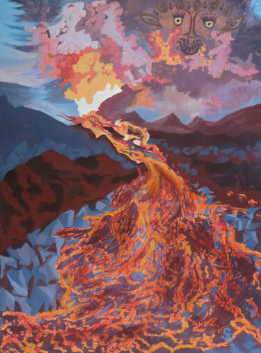 绘画 标题为“Apparition” 由Christiane Stempfer, 原创艺术品, 丙烯 安装在木板上