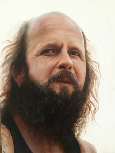 A photorealistic portrait of a man Pintura intitulada "A photorealistic po…" por Dolgor Dugarova (Dolgor Art), Obras de arte originais, Óleo