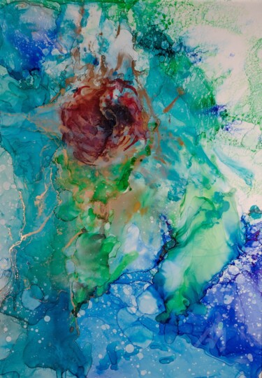 绘画 标题为“the thorns are defe…” 由Natalja Surikova, 原创艺术品, 墨 安装在玻璃上