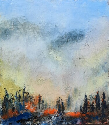 Pintura titulada "Forest fire" por Jill Carrott, Obra de arte original, Oleo