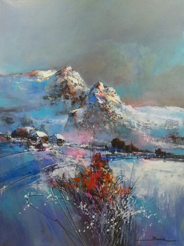Ambiance hivernale Peinture intitulée "Ambiance hivernale" par Christian Bessede, Œuvre d'art originale, Acrylique