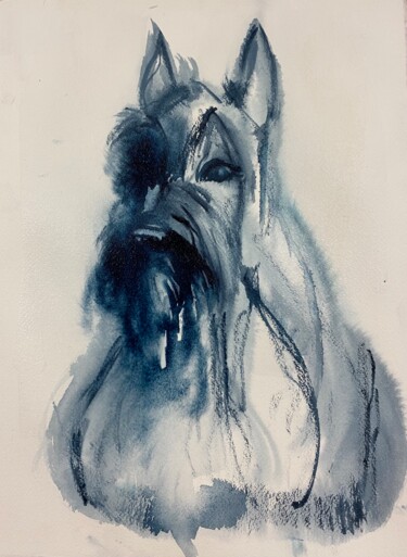 Peinture intitulée "Un amour de scottish" par Joele Ardans, Œuvre d'art originale, Aquarelle