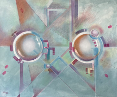 Peinture intitulée ""Duölog"" par Guy Benson, Œuvre d'art originale, Huile