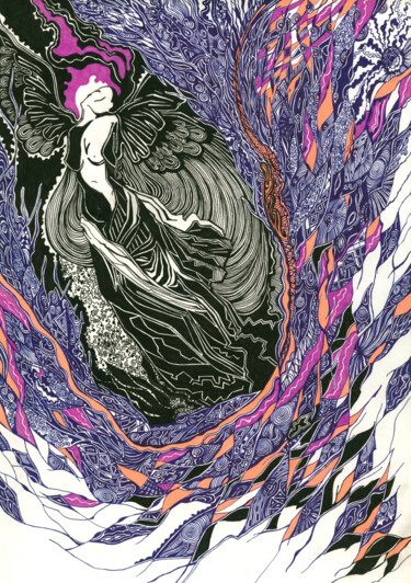 图画 标题为“Flying” 由Lyudmila Chupina, 原创艺术品, 圆珠笔