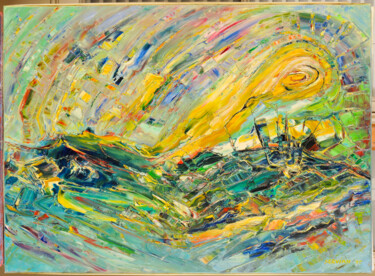 Painting titled "le vaisseau fantome" by Frederic Servian, Original Artwork, Oil