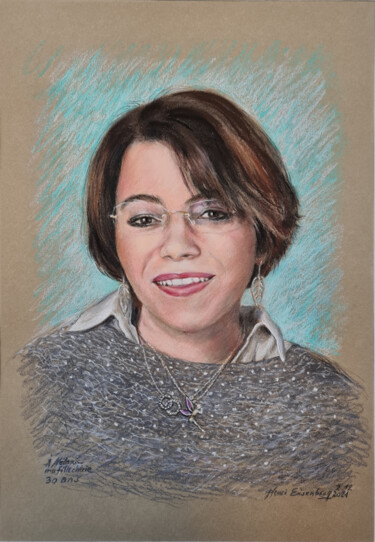 Dessin intitulée "Mélanie" par Henri Eisenberg, Œuvre d'art originale, Pastel Monté sur Carton