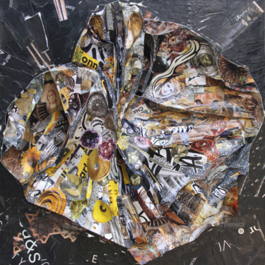 Offrande Collages intitulée "Offrande" par Sylvie Penet, Œuvre d'art originale, Collages Monté sur Châssis en bois
