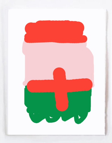 Sans titre, de vert, de rouge, et de rose 印花与版画 标题为“Sans titre, de vert…” 由Olivier Rocheau, 原创艺术品, 雕刻