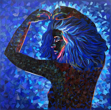 Autoportrait Collages titled "Autoportrait" by Emily Coubard (Mil.), Original Artwork, Collages Mounted on Wood Stretcher frame