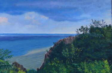 Painting titled "Stormy Bluffs(2)" by Herscovitch Larry, Original Artwork, Oil