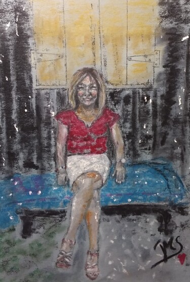 Pause à la cabane Pintura titulada "Pause à la cabane" por Jean-Marc Subira, Obra de arte original, Pastel