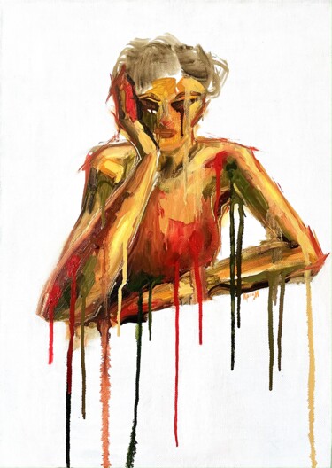 Картина под названием "Inner critic" - Anastasiya Krokhmal ( Art Kroha), Подлинное произведение искусства, Масло Установлен…