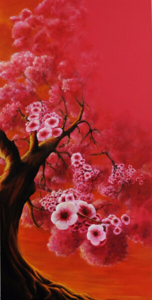 绘画 标题为“Sous l'arbre en fle…” 由Seb Bak, 原创艺术品, 丙烯
