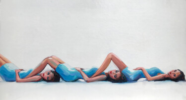Schilderij getiteld "THREESOME" door Sasha Robinson, Origineel Kunstwerk, Olie