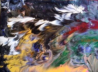 Painting titled "winged bird. / Wefa…" by Wefag Ibrahim, Original Artwork, Acrylic