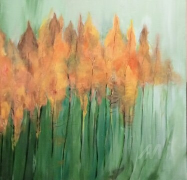 Painting titled "Jesienna zaduma" by Ewa Mościszko, Original Artwork, Acrylic