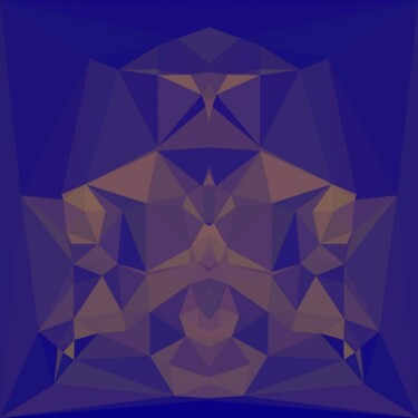 Digital Arts titled "Blue abstract geome…" by Abraham Addy, Original Artwork, 3D Modeling