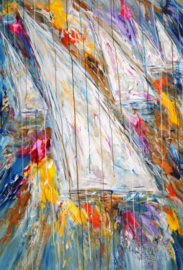 Sailboats M 3 绘画 标题为“Sailboats M 3” 由Peter Nottrott, 原创艺术品, 丙烯