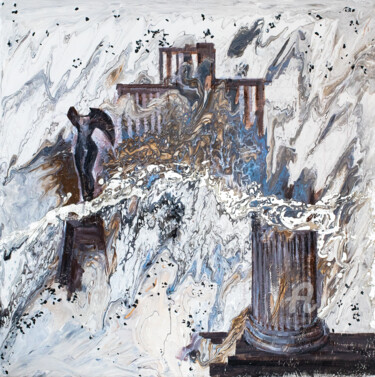 The end of the classical era and the remnants of its splendo Peinture intitulée "The end of the clas…" par Natalja Surikova, Œuvre d'art originale, Acrylique Monté sur Châssis en bois