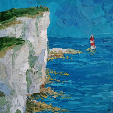 Painting titled "Breathe the sea. Be…" by Elena Dundukova, Original Artwork, Oil
