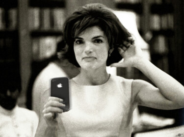 제목이 "Jacky Kennedy Takes…"인 미술작품 Tony Rubino로, 원작, 아크릴 나무 들것 프레임에 장착됨