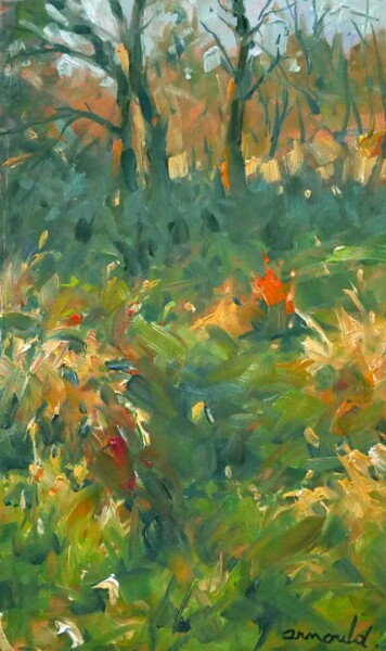 Painting titled "Bord de Moselle à F…" by Christian Arnould, Original Artwork, Oil
