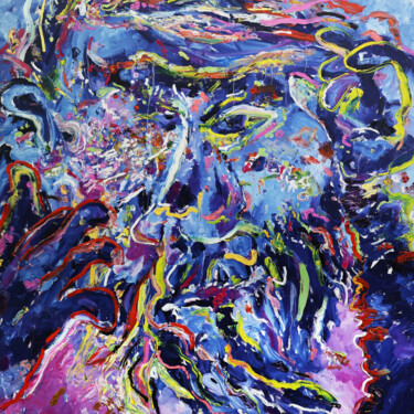 Self-Expression in Blue Peinture intitulée "Self-Expression in…" par Dominic Virtosu, Œuvre d'art originale, Huile Monté sur Châssis en bois