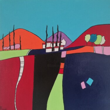 509 miles away Peinture intitulée "509 miles away" par Carole Carpier, Œuvre d'art originale, Acrylique Monté sur Châssis en bois