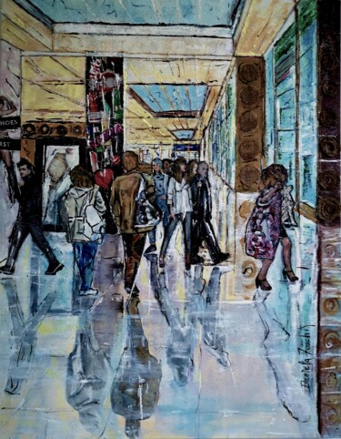 Pittura intitolato "Shopping" da Daniela Foschi, Opera d'arte originale, Acrilico Montato su Telaio per barella in legno