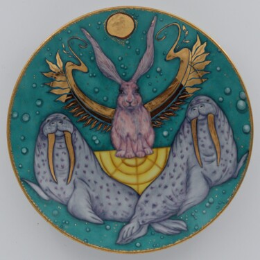 Sculpture titled "Sleep (Pink Rabbit)" by Oxana Kondratenko, Original Artwork, Ceramics