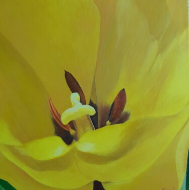 Peinture intitulée "Au coeur d'une tuli…" par Magali Augris, Œuvre d'art originale, Acrylique Monté sur Châssis en bois