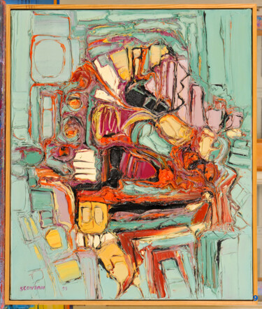 Painting titled "cassiopée" by Frederic Servian, Original Artwork, Oil
