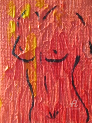 Silhouette d'une brune. Painting titled "Silhouette d'une br…" by Roberto Urbano, Original Artwork, Acrylic Mounted on Wood Stretcher frame