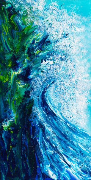 Eclats d'écume 113 Peinture intitulée "Eclats d'écume 113" par Joelle Kem Lika, Œuvre d'art originale, Acrylique Monté sur Châssis en bois