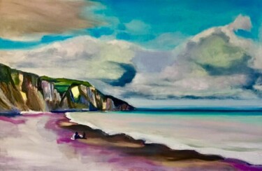 Peinture intitulée "Falaise" par Frederic Gauthier, Œuvre d'art originale, Huile