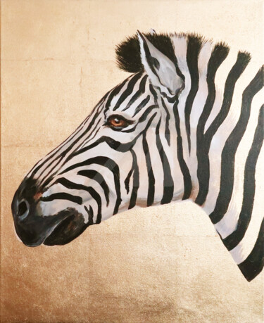 Zebra #1 - original acrylic painting on canvas 绘画 标题为“Zebra #1 - original…” 由Nikolay Kharitonov, 原创艺术品, 丙烯 安装在木质担架架上